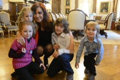 Cristina con Agustín y Mara en Casa Rosada