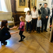 Cristina con Agustín y Mara en Casa Rosada