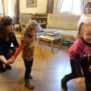 Cristina con Agustín y Mara en Casa Rosada