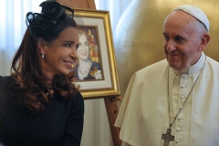 Cristina en Roma, con el Papa Francisco