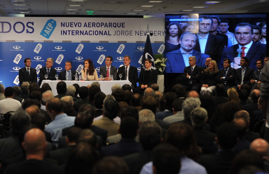 La Presidenta Cristina Fernández de Kirchner inaugura obras de ampliación del aeroparque Jorge Newbery.