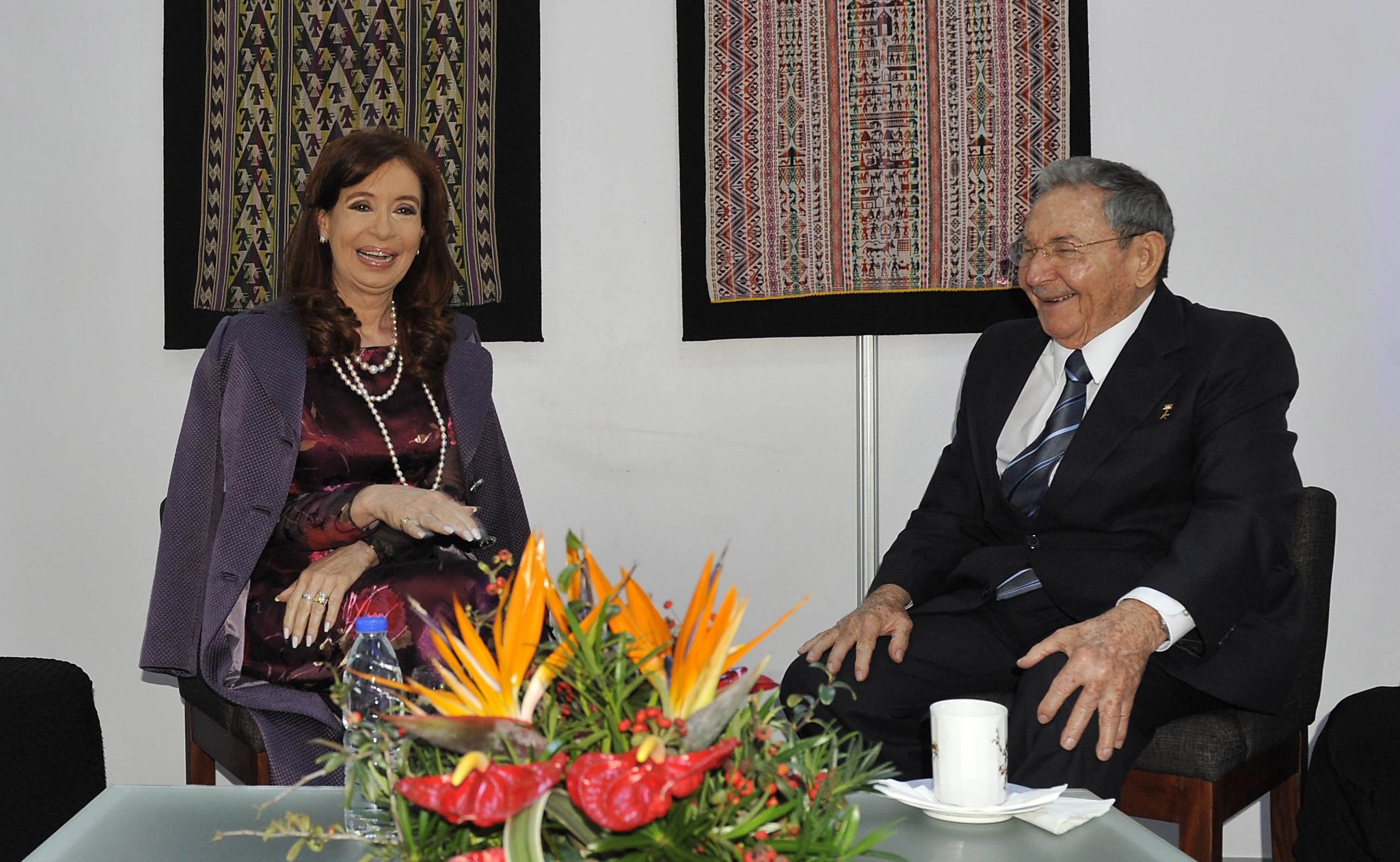 Cristina y Raul Castro