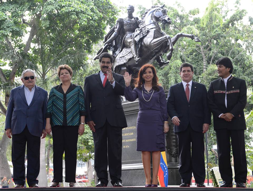 Cristina Fernandez de Kirchner participó de la cumbre del MERCOSUR en Caracas y asumió la presidencia pro témpore del bloque.
