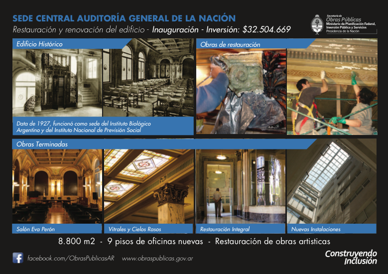 Restauración y renovación de la Sede Central de la Auditoría General de la Nación.