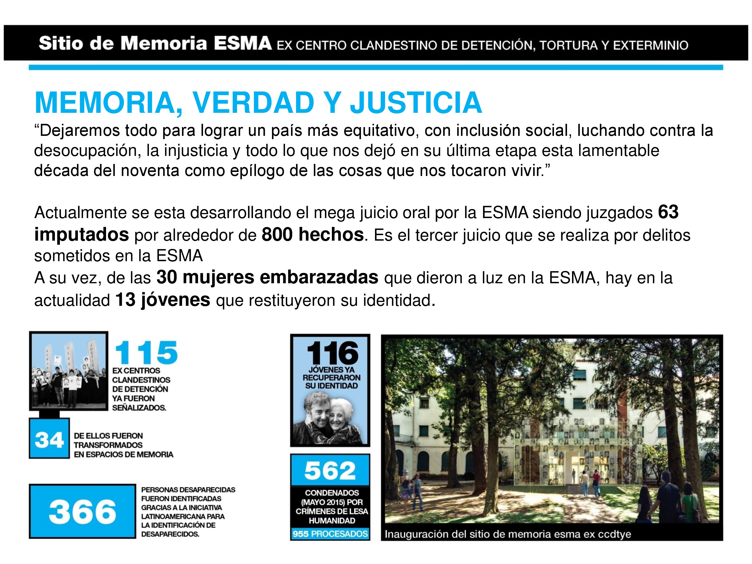 Inauguramos del Sitio de Memoria en la sede de la ex ESMA