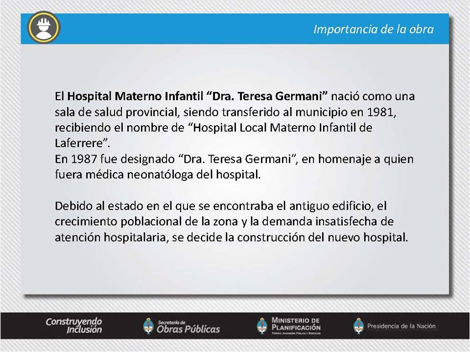 Nuevo edificio del Hospital Materno Infantil "Dra. Teresa Germani" en La Matanza