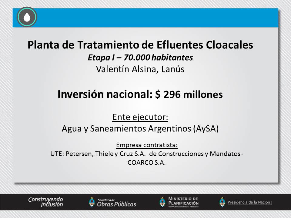 Nueva planta de tratamiento de efluentes en Lanús, Buenos Aires.