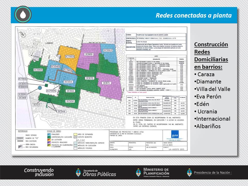 Nueva planta de tratamiento de efluentes en Lanús, Buenos Aires.