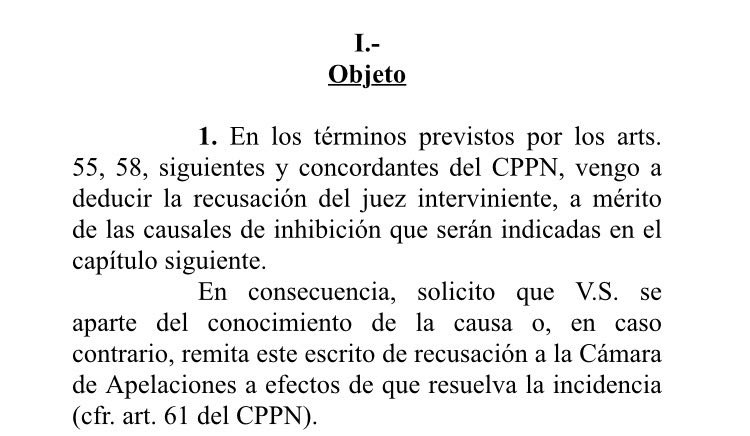 Recusaciones del juez y fiscal interviniente | Cristina Fernandez de  Kirchner